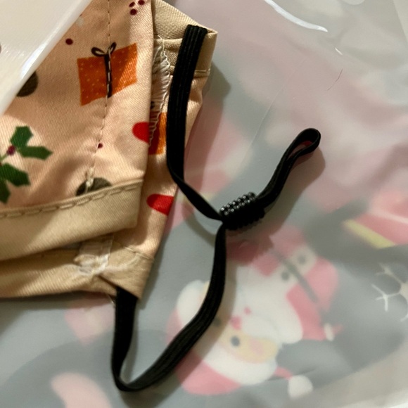 4 New Adult Fabric Masks - Christmas Patterns - Adjustable Ear Straps - 2 Layers - Picture 6 of 6